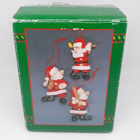 Vintage 1993 House of Lloyd Christmas Around the World Sporting Santa Ornaments - Picture 3 of 4